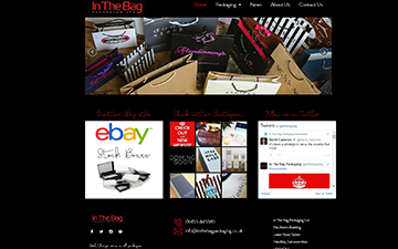 In The Bag Packaging homepage shown in the original website design